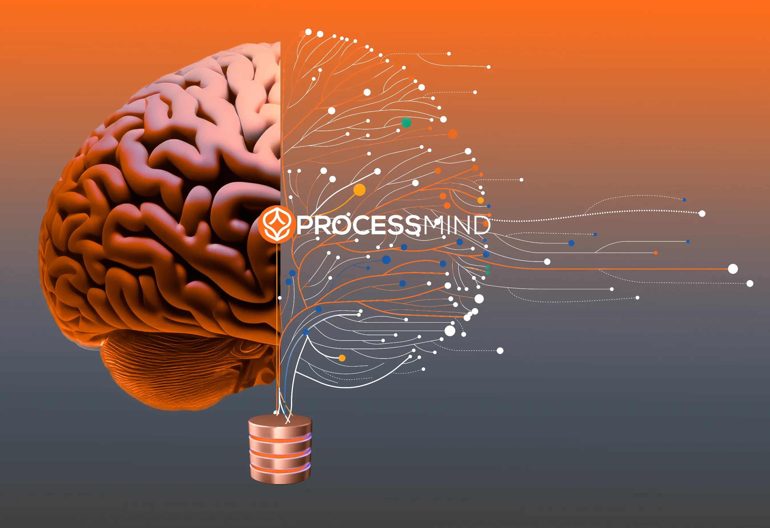Illustration of AI-powered data mapping simplifying event log preparation for process mining