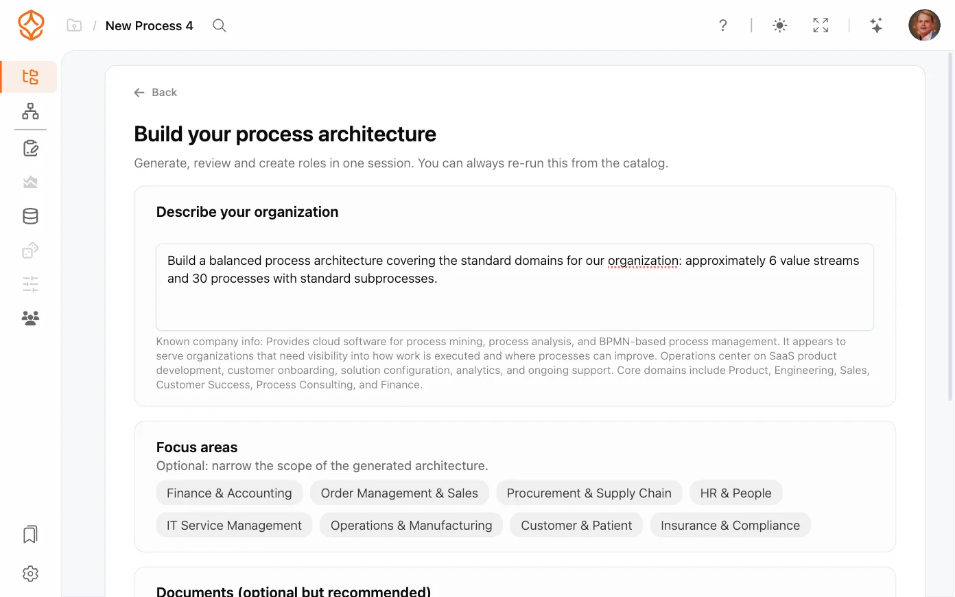 Een procesarchitectuur genereren met AI in ProcessMind
