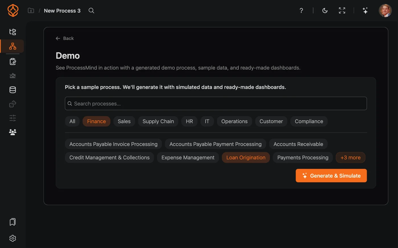 Genereer een proces en simuleer data in ProcessMind
