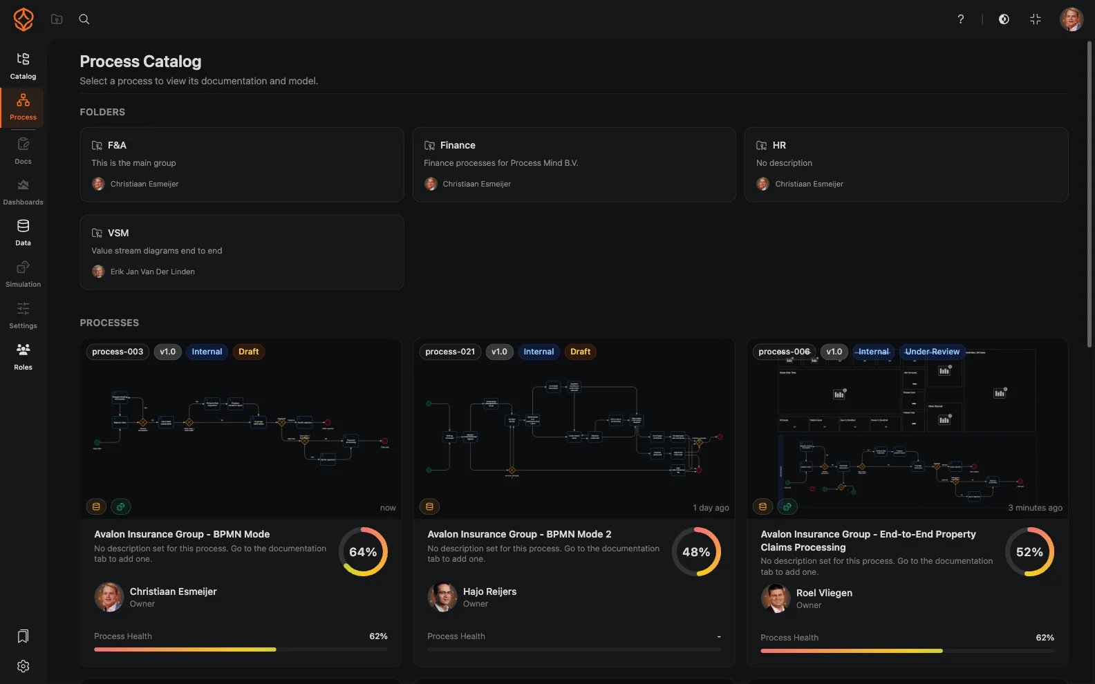 Organized process library