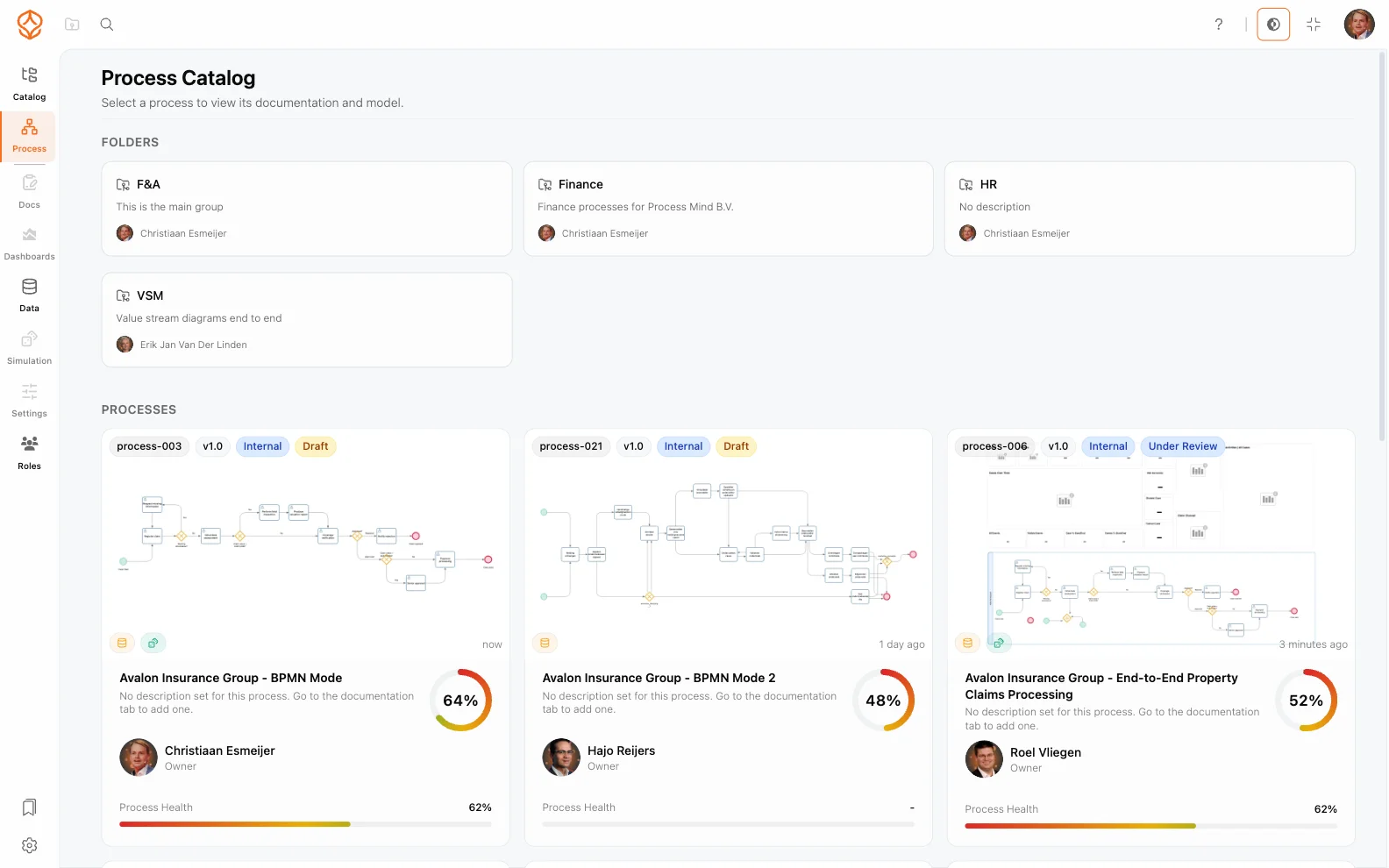 Organized process library