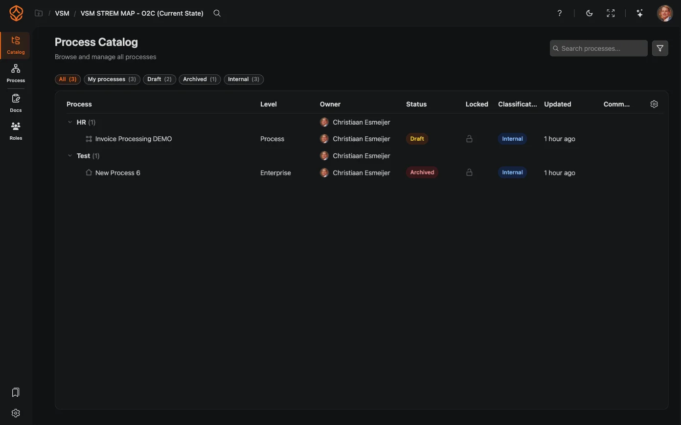 Process portal for viewer users