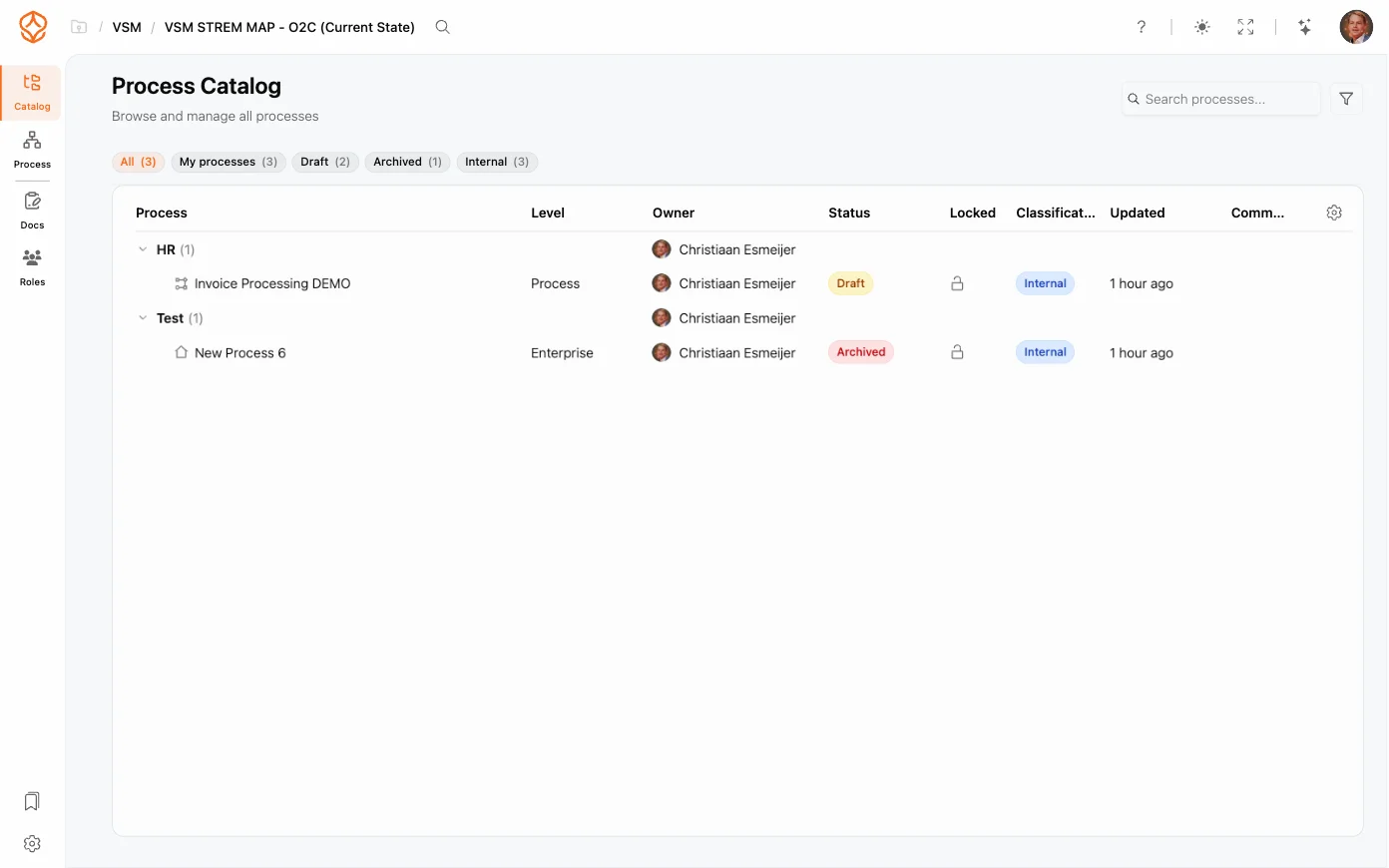 Process portal for viewer users