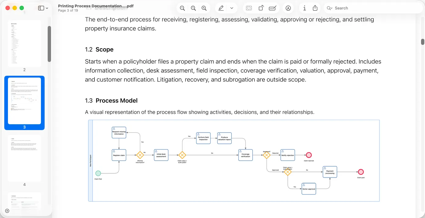 PDF documentation export