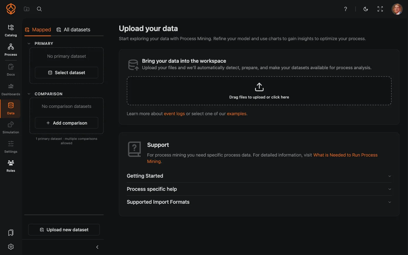 Upload process data