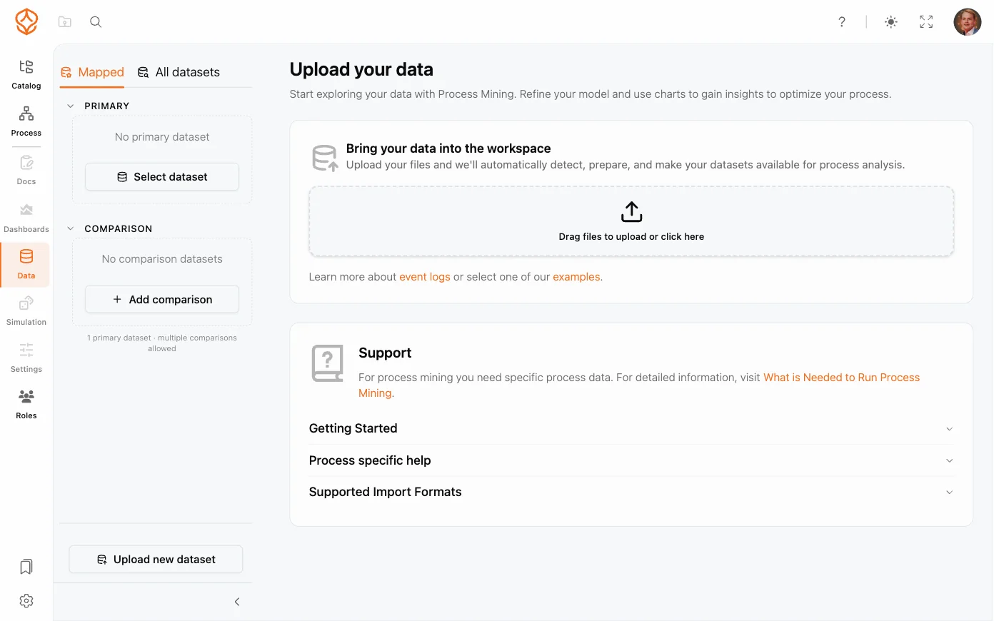 Upload process data